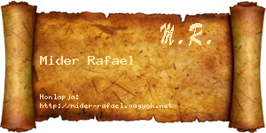 Mider Rafael névjegykártya